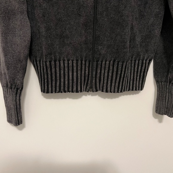 Woolrich Vintage Full Zip Sweater Grey Distressed - Picture 7 of 11